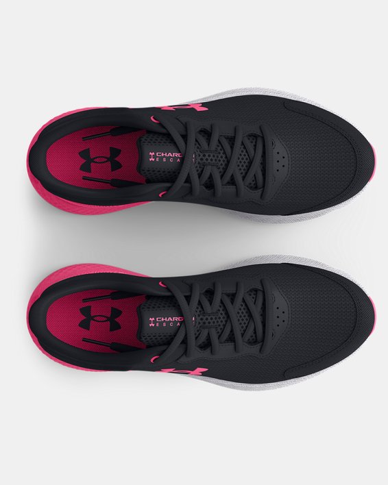 Girls' Grade School UA Charged Escape 4 Running Shoes, Black, pdpMainDesktop image number 2
